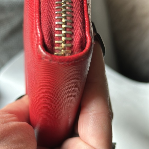Prada Red Saffiano Long Zipper Wallet EUC - Picture 12 of 15